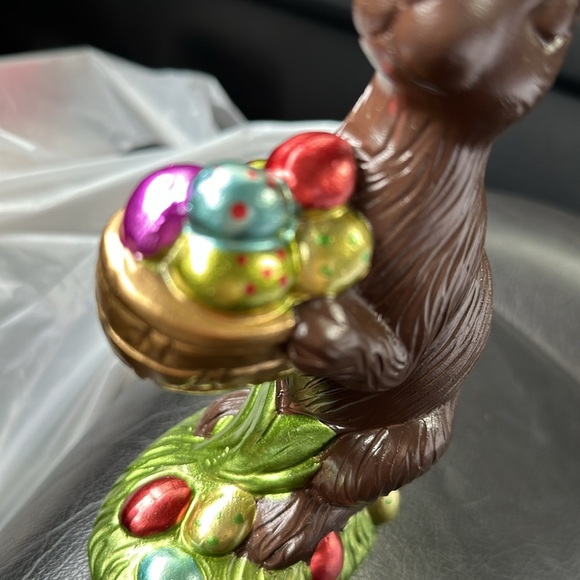 EASTER Spring Faux CHOCOLATE Bunny Rabbit Basket Figurine Home Decor/ Tabletop - Picture 3 of 4